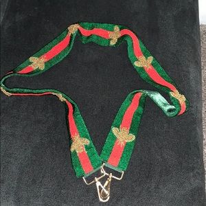 Hand beaded strap for purse